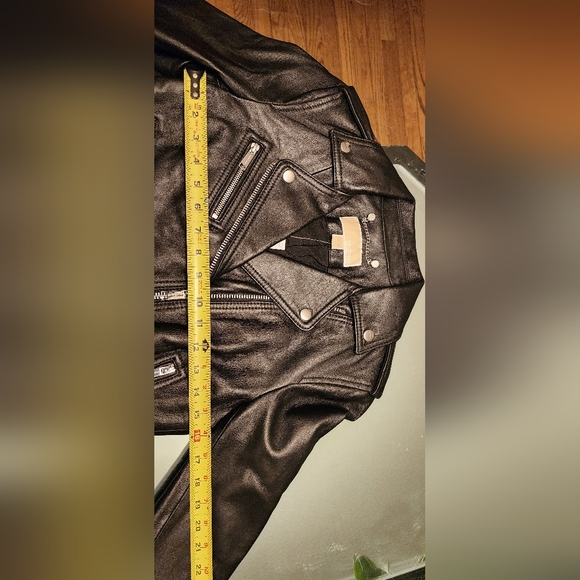 NWT Michael Kors Black Leather Moto Motorcycle Jacket Size Small - Picture 12 of 16